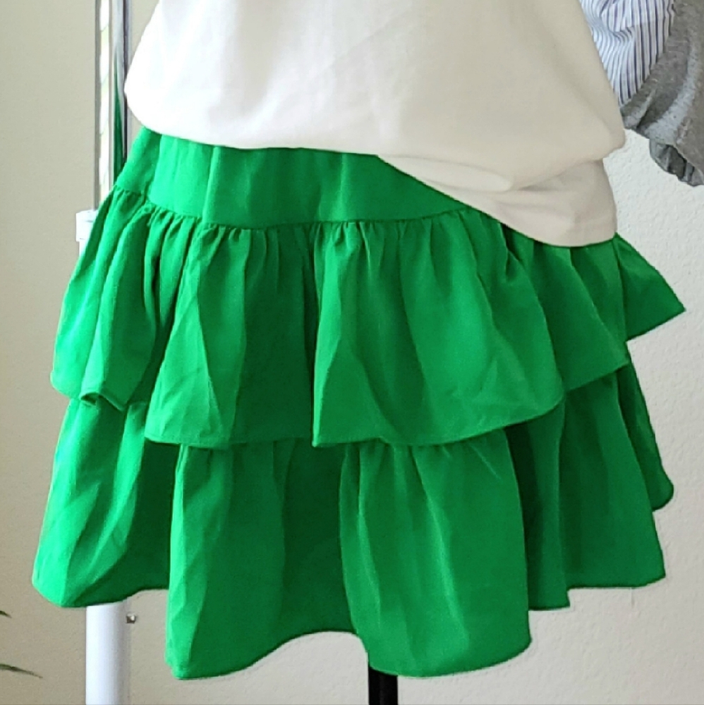 Mini Ruffles Skirt -Green